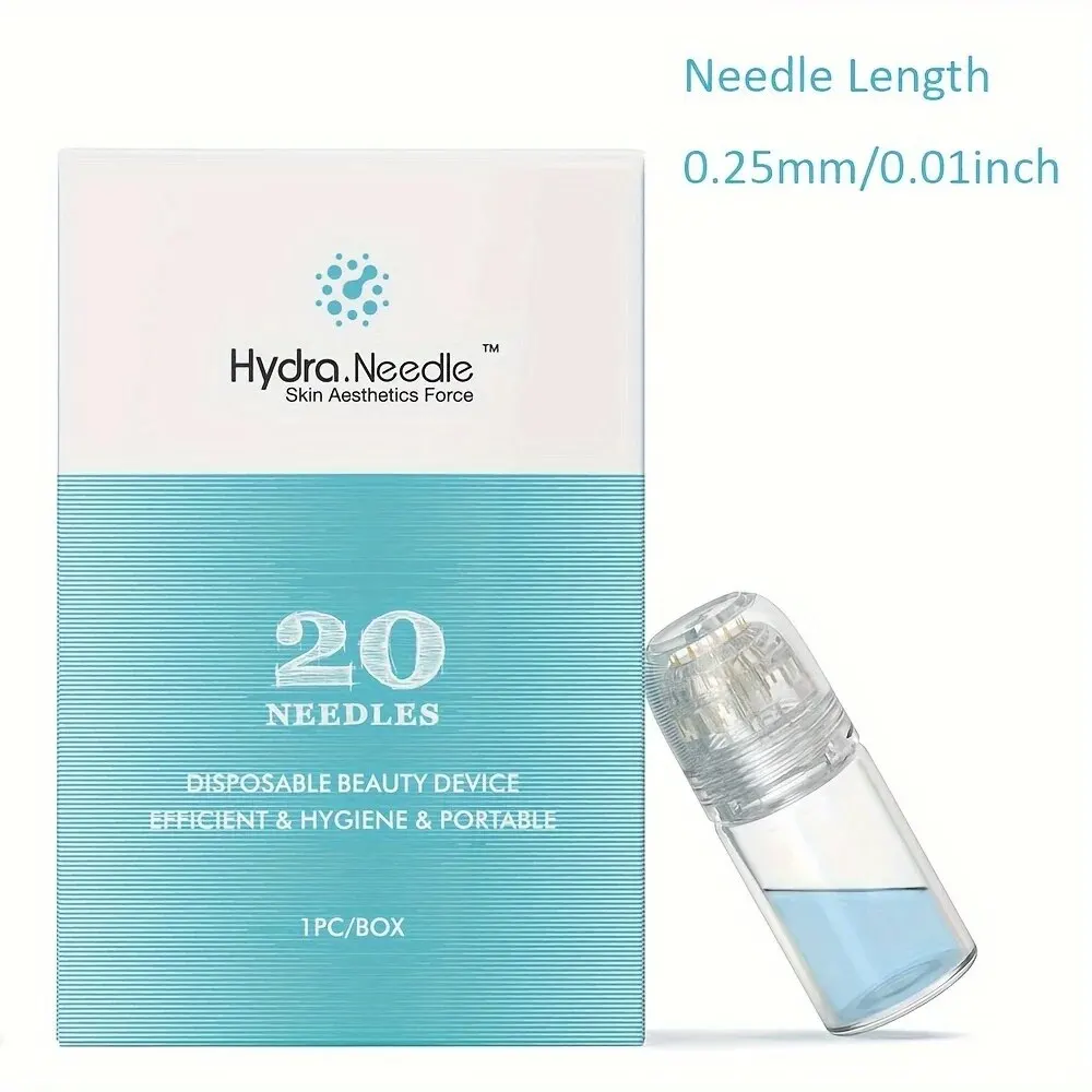 0,25–1,5 mm Mikronadel, Hydra-Nadel, 20 Derma-Mikronadeln, Hautpflege, Person, Hydrafacial-Injektionsflasche, Dermal-Infiltration