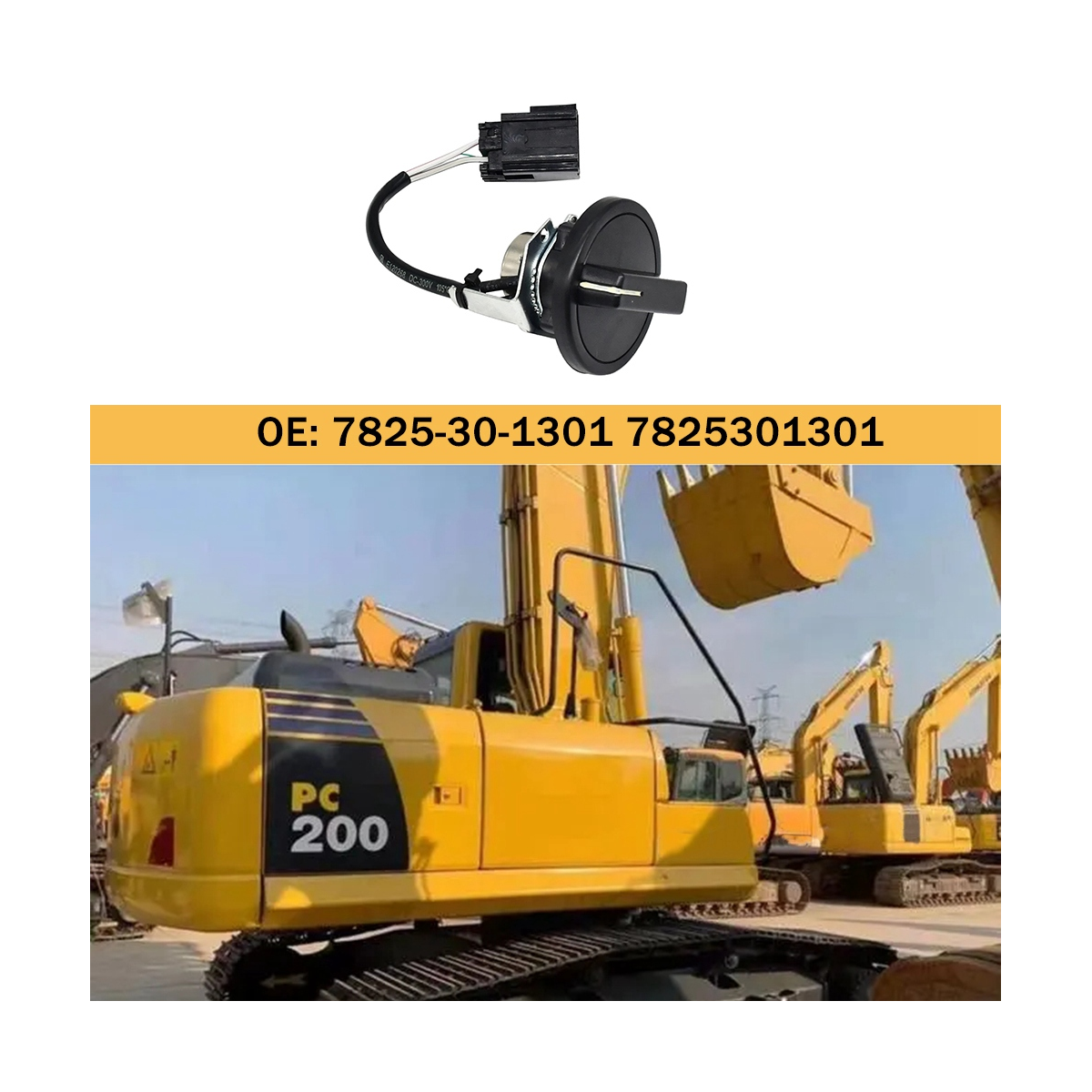 Interruptor do botão do acelerador da escavadeira, Interruptor de engrenagem para PC200-6, 7, 8, 7825-30-1301, 7825301301