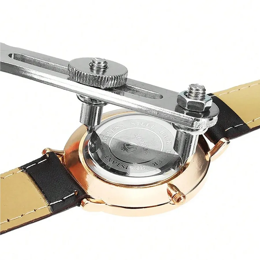 Abridor de reloj ajustable, caja trasera, removedor de presión, reparación de relojero, abridor de herramientas, herramienta de cambio de batería, llave inglesa, removedor