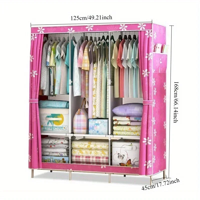 Guarda-roupa simples transfronteiriço, guarda-roupa à prova de poeira, economia doméstica, dormitório, cabide, simples e moderno, quarto