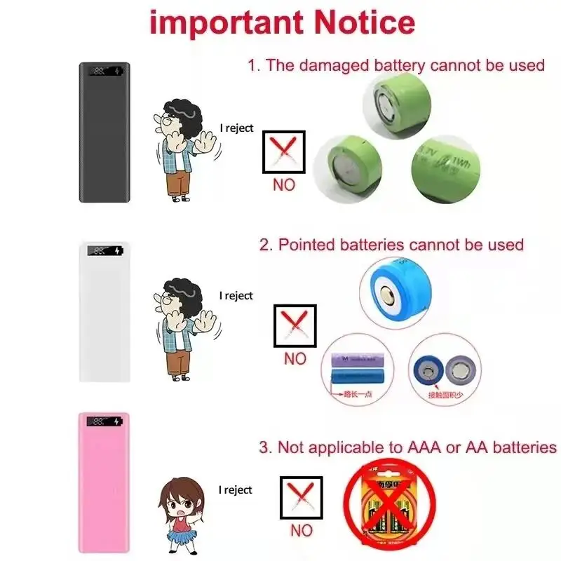 Dual USB Power Bank LED Shell DIY Shell 18650 Holder Cases Detachable Battery Charge Storage Box Without Battery For CellPhone