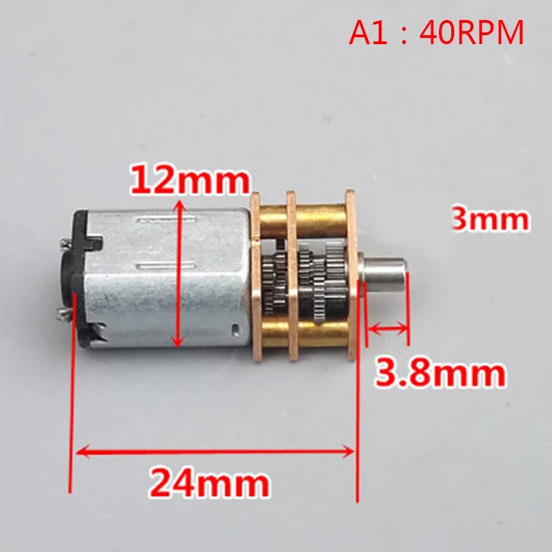 Mini N20 Gear Motor DC 3V-12V Slow Speed Full Metal Gearbox Gear Reducer Electric Engine Large Torque DIY Toy Robot