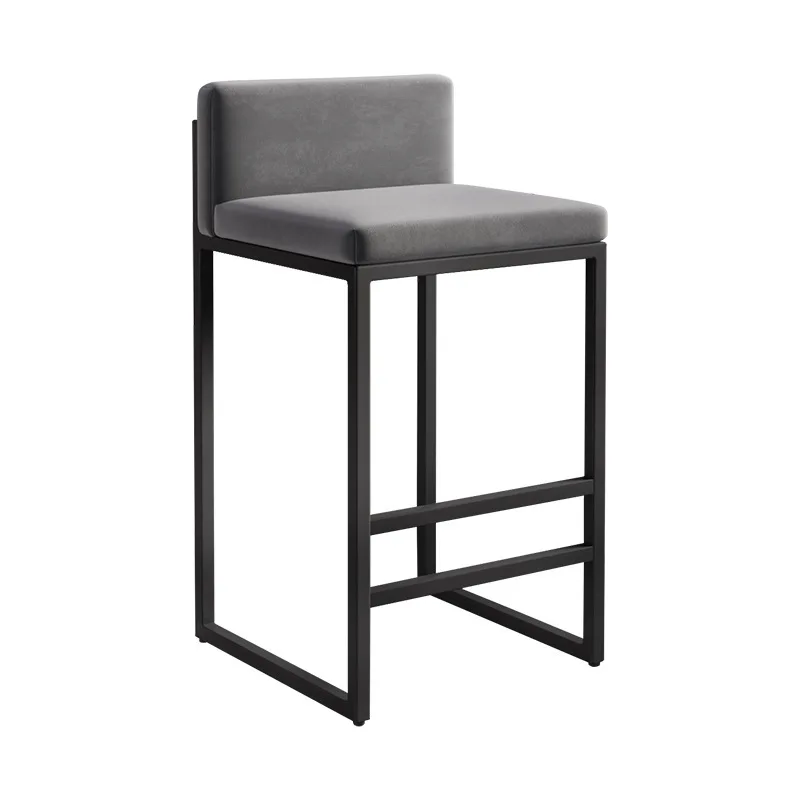 Silla de bar de 65Cm, taburete alto, bar, hogar, centro comercial, silla trasera simple de hierro forjado