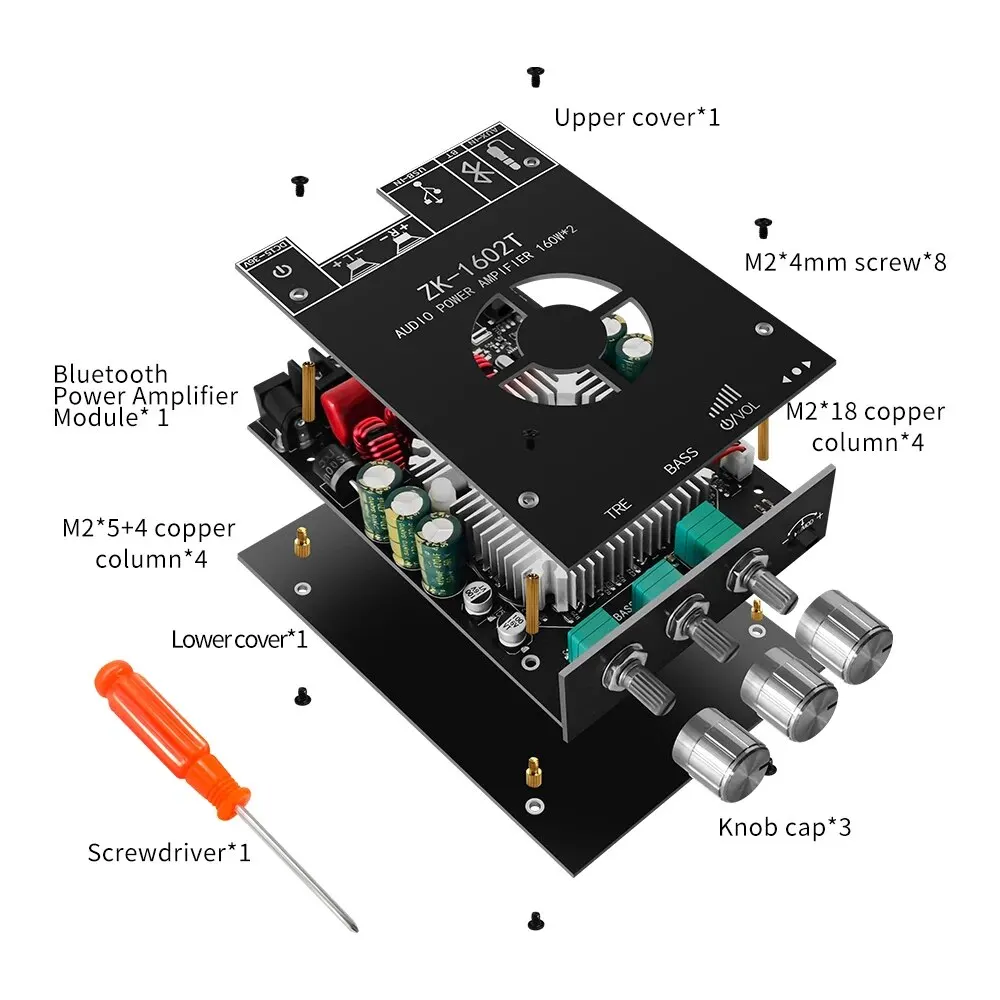 ZK-1602T TDA7498E Bluetooth 5,0 Subwoofer Verstärker Bord 2*100 W 2,0 Kanal High Power USB Audio Stereo Verstärker Bord AMP