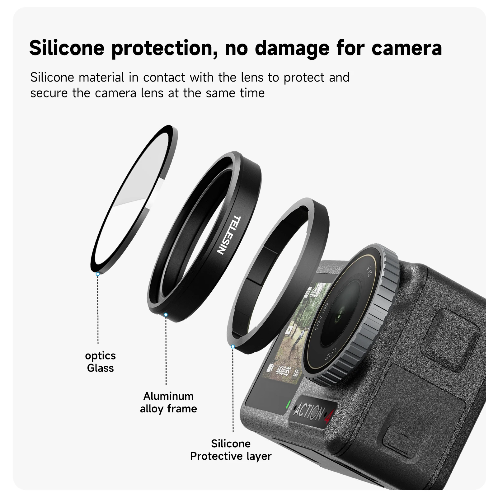 TELESIN CPL ND8 ND16 ND32 juego de lentes marco de aleación de aluminio para DJI OSMO Action 3 4 5pro ND CPL filtro accesorios de Cámara de Acción