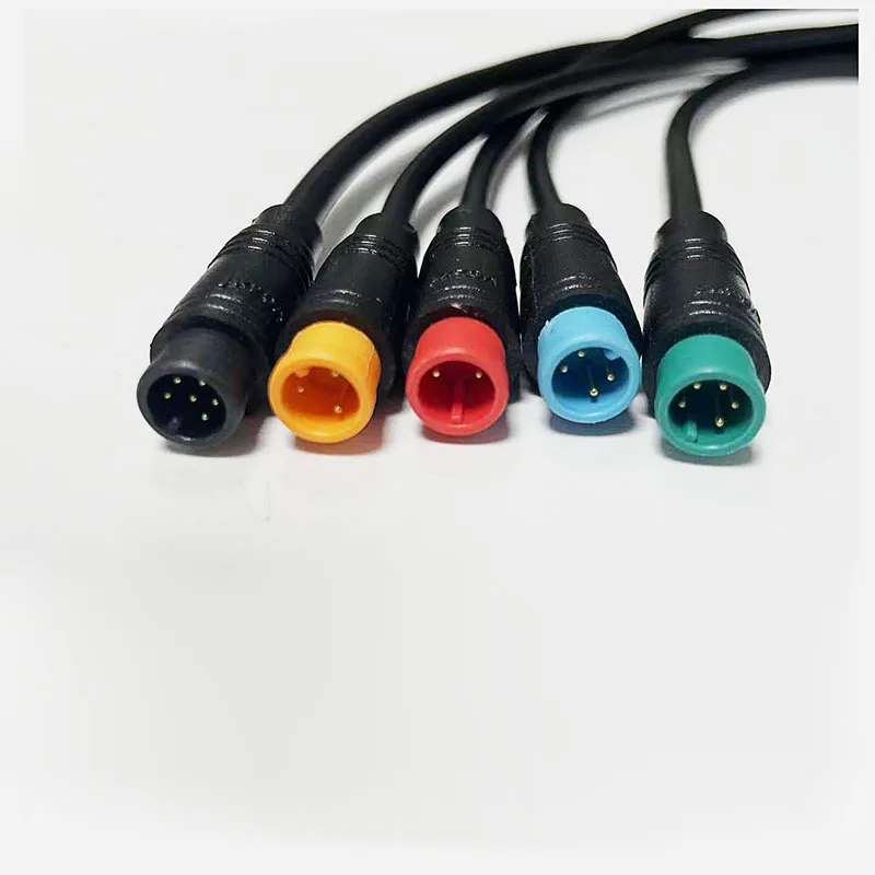 Cabo de extensão m8 macho para macho, 2/3/4/5/6 pinos julet, plugue para bicicleta elétrica, conector à prova d'água, sensor de sinal de freio, fio elétrico