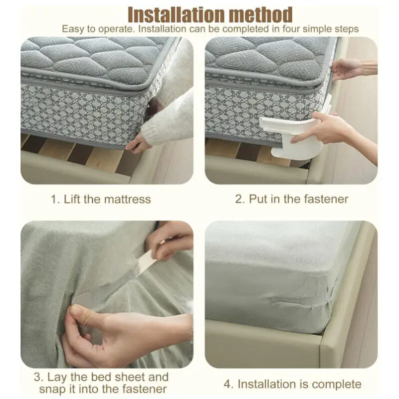 4PCS Invisible Heavy Duty Bedsheet Corner Tightener Clips Mattress Straps for All Sheet Sizes Non-Slip Holders Secure Bed Sheets