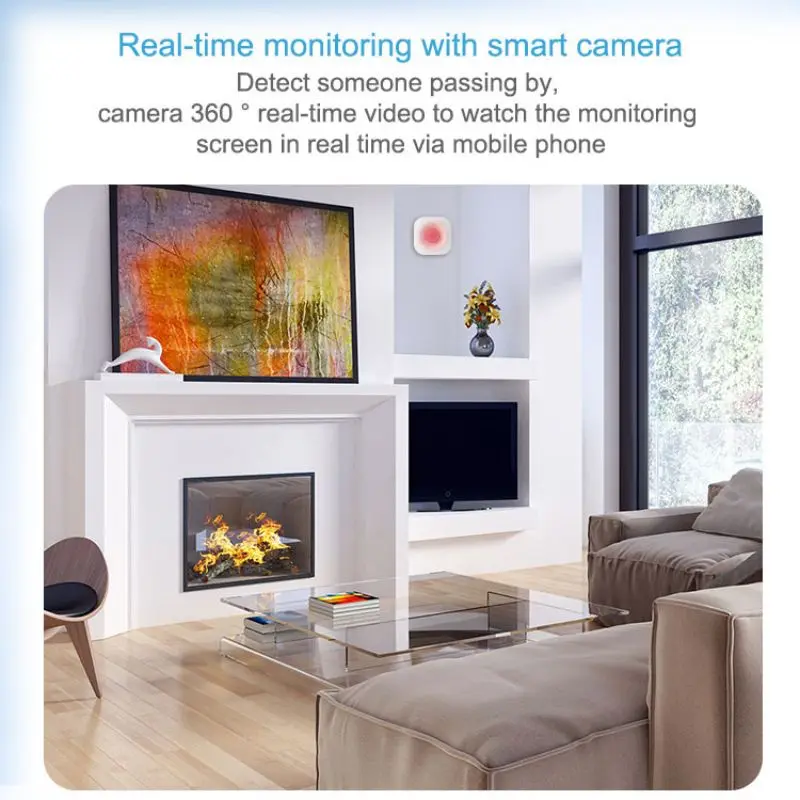 Tuya-Sensor de movimiento PIR inteligente, WIFI, inalámbrico, Detector de movimiento del cuerpo humano, sistema de automatización del hogar, Control por aplicación por Alexa y Google IFTTT