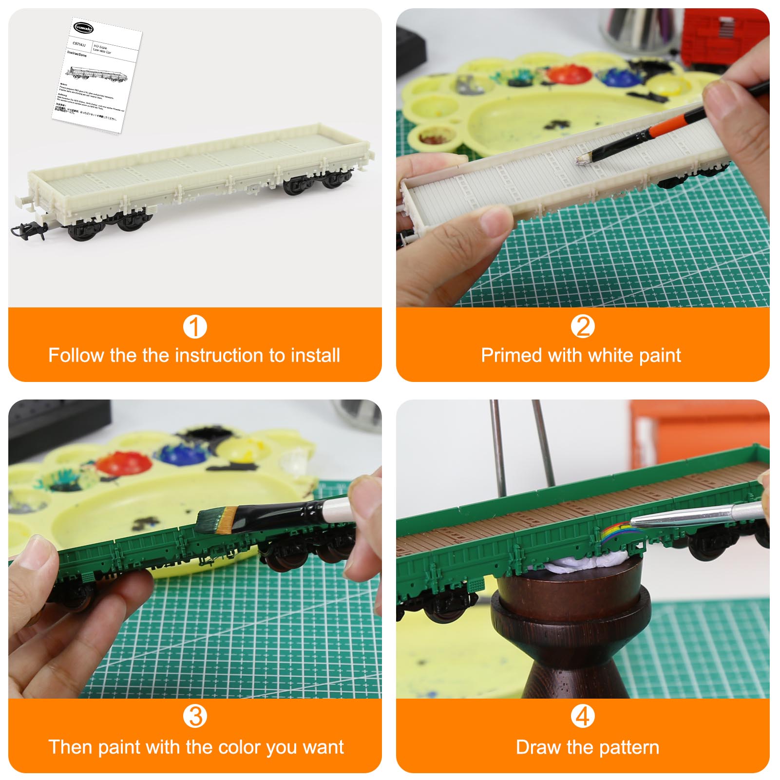 Evemodel HO スケール 1:87 ブランク未組み立て 40 フィート ローサイド フラットカー モデル ワゴン C8764JJ