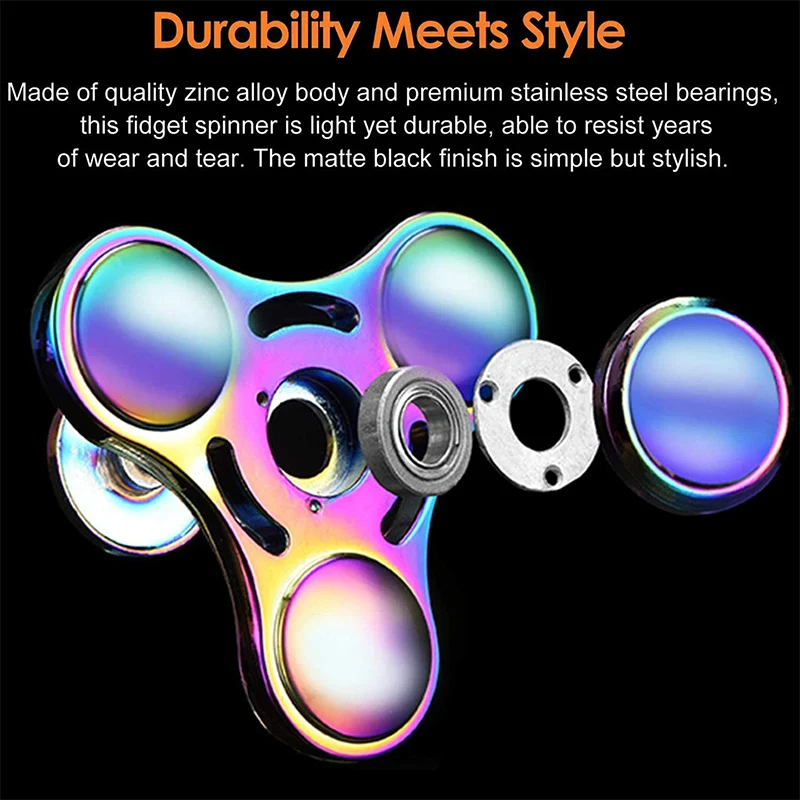 Metal Rainbow Fidget Spinner kolorowy EDC Hand Spinner zabawka przeciwlękowa dla dzieci dorosłych łagodzi stres Finger Spinner prezenty