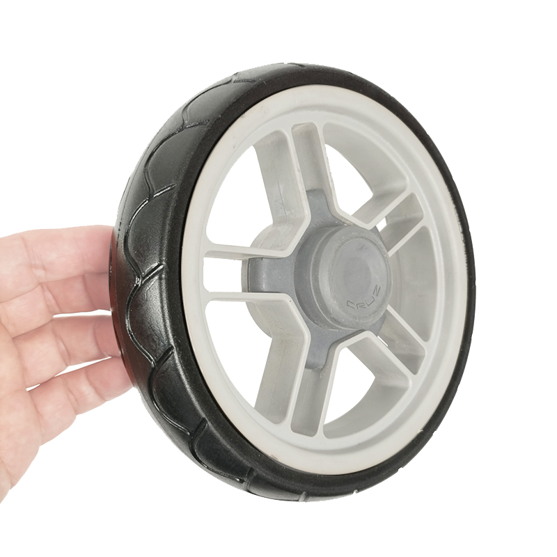 Neumático de rueda de cochecito para Uppababy Cruz V1, neumático de rueda trasera de PU sin cámara, Compatible completo, bricolaje, Buggy de bebé, accesorios de repuesto