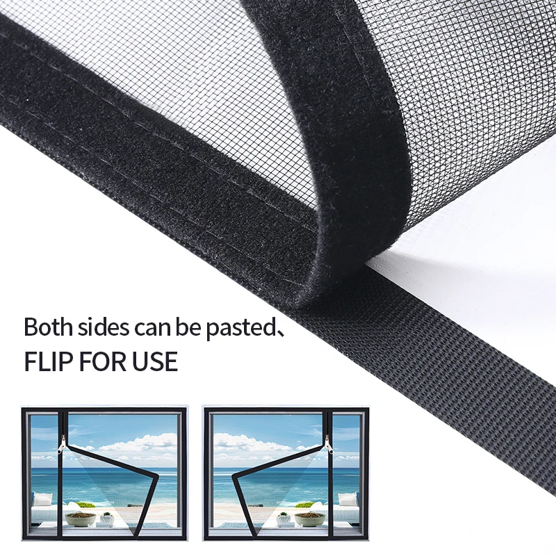 Black，Mosquito nets for window zipper ，Self Adhesive Mosquito Net Indoor mesh Invisible Customizable Anti ，mosquito netting