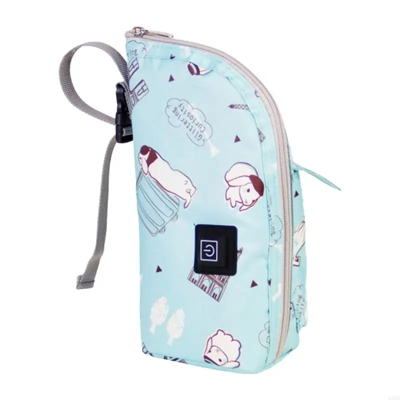 B2QD USB Botty Bottle Warmer Portable Travel Lecher Calentador Botella alimentación Botella Aislamiento tapa caliente