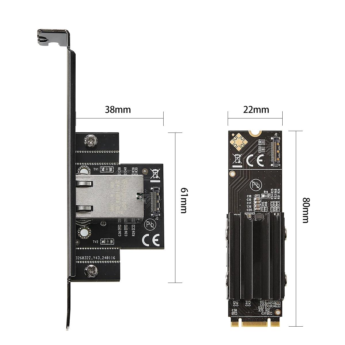 IOCREST M.2 B+M Однопортовая сетевая карта 10GbE Сетевой адаптер Ethernet RJ45 AQC113 Сетевая карта сервера промышленного управления