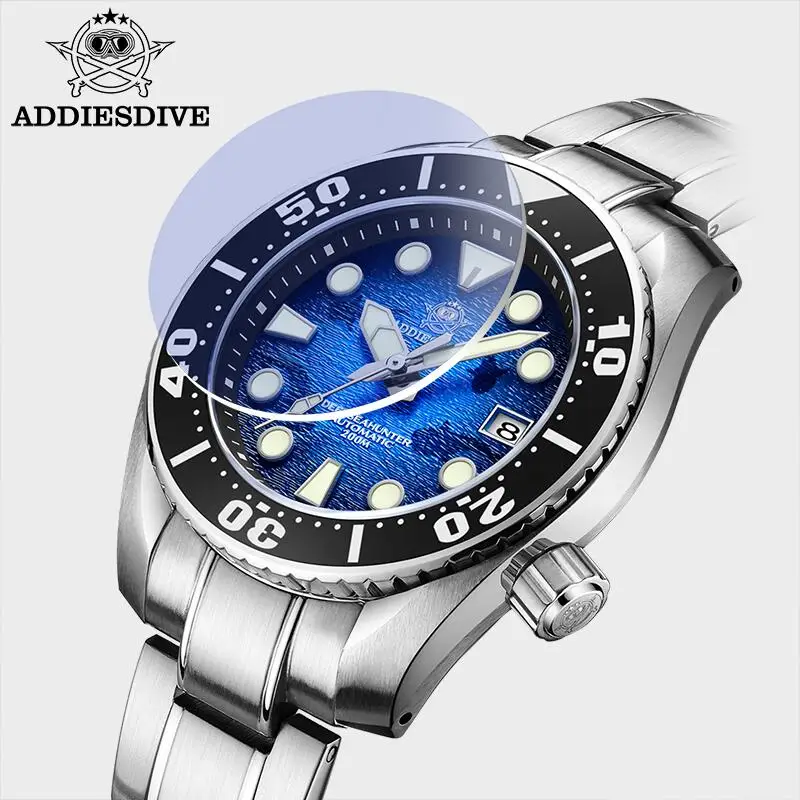 ADDIESDIVE marca superior hombres reloj de lujoAD2102 200m impermeable BGW9 superluminoso relojes masculinos relojes mecánicos automáticos