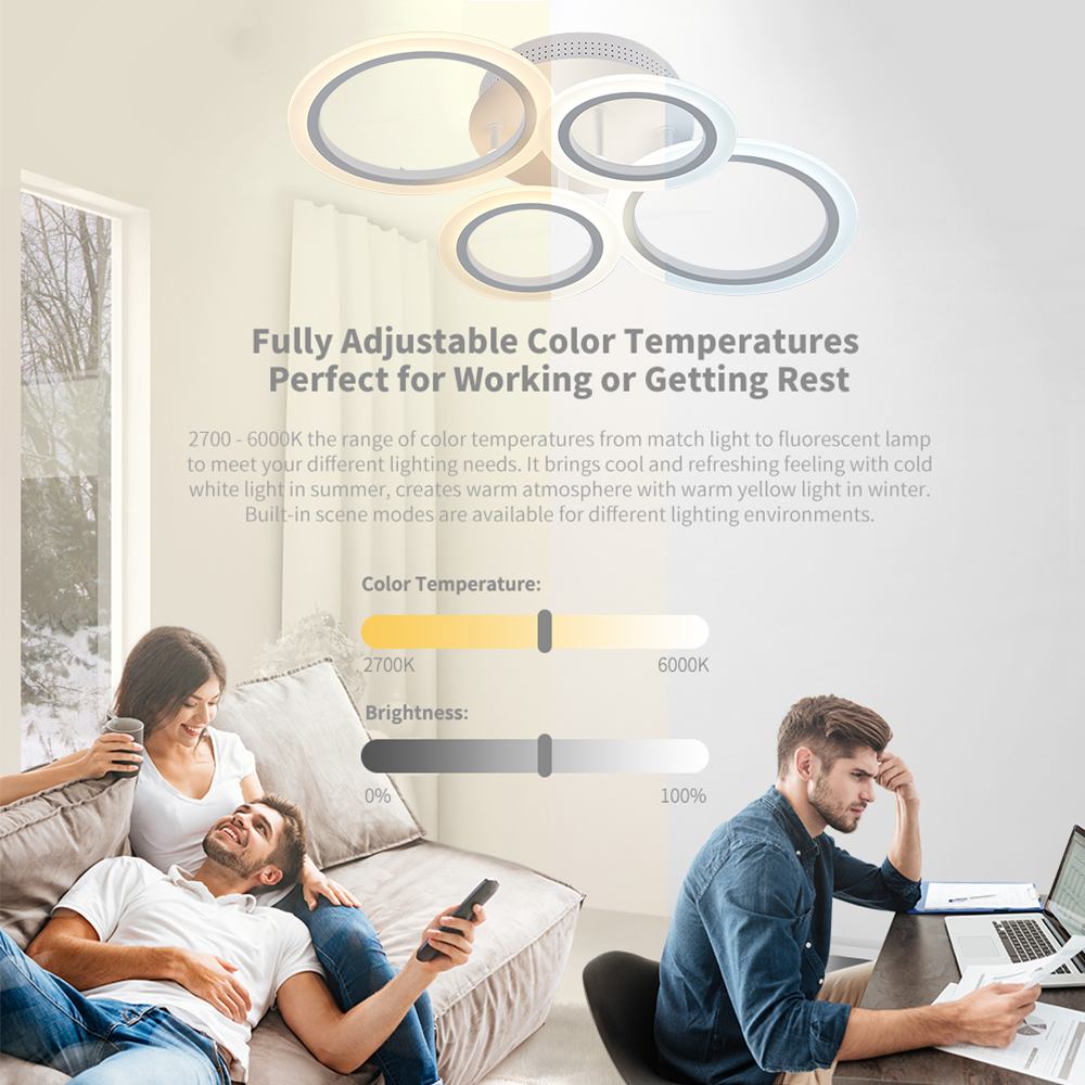 Plafoniera a Led in acrilico lampadario ad anello Pendats luci lampada dimmerabile telecomando apparecchio di illuminazione per interni camera da letto soggiorno