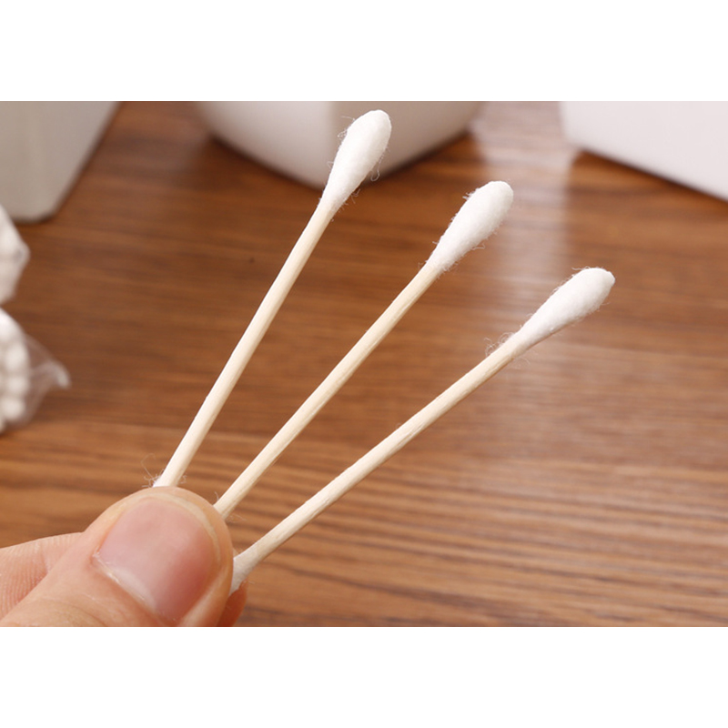 500 Uds hisopo de algodón de doble cabeza maquillaje de mujer punta de bastoncillos de algodón para palos de madera limpieza de nariz y oídos herramientas de cuidado de la salud