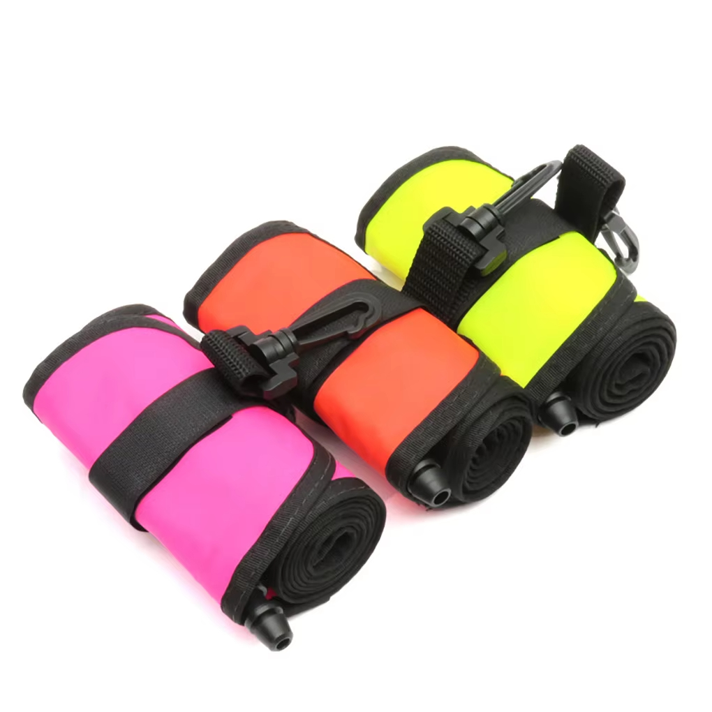 Surface Marker Buoy Scuba Diving with Rotatable Hook Sausage Signal Tube SMB Inflatable Nozzle Floating Accessory