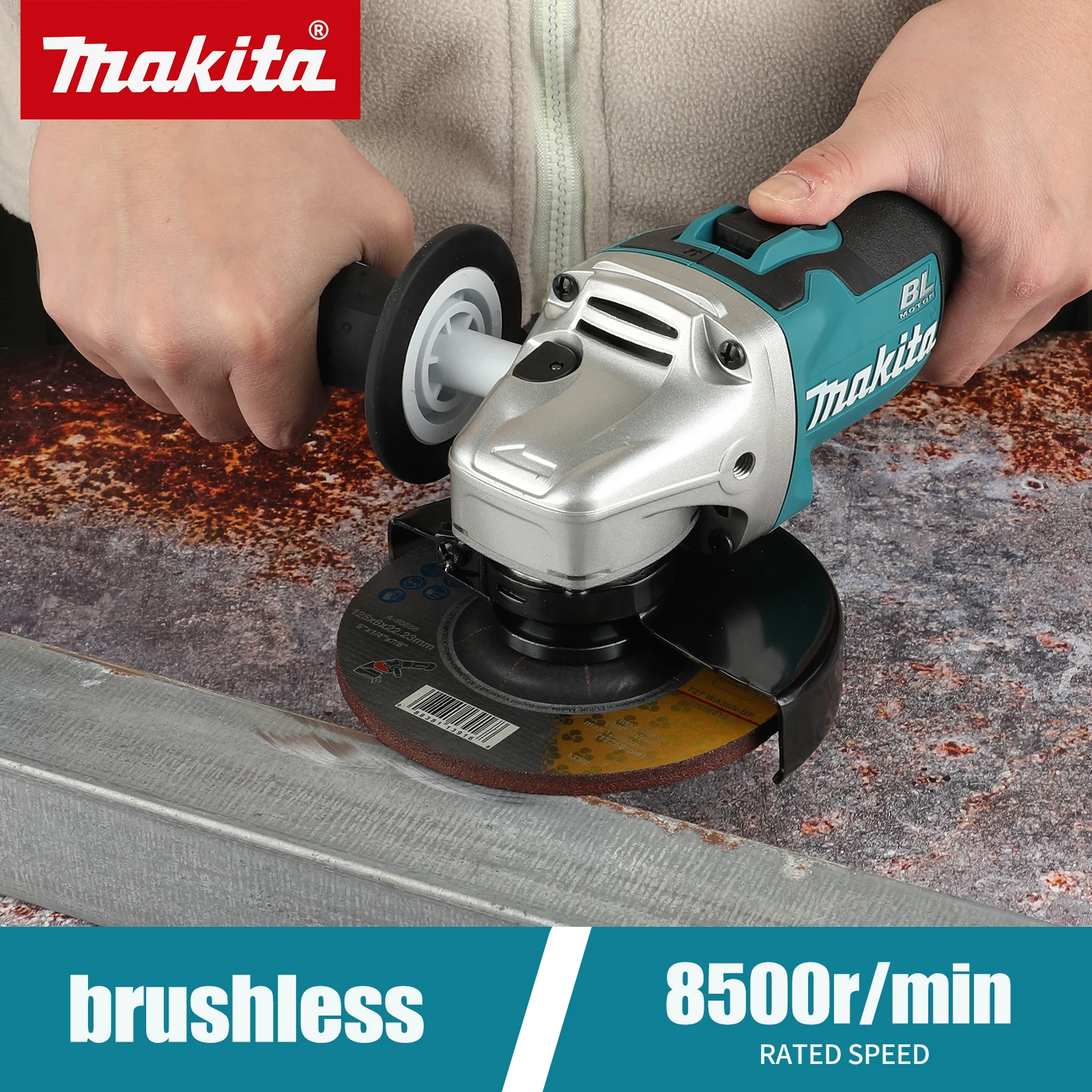 Makita Professional DGA504 -18V 125mm Brushless Lithium - ion Angle Grinder, High - power Cutting & Polishing All in One Machine