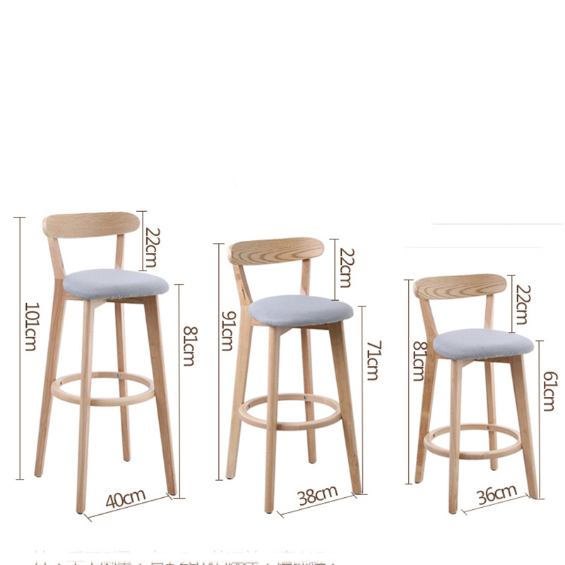 Chaise de Bar Nordique en Bois Massif, Tabouret de Réception Moderne et Simple, à Dossier Haut, Meuble de Salon de Luxe à la Mode