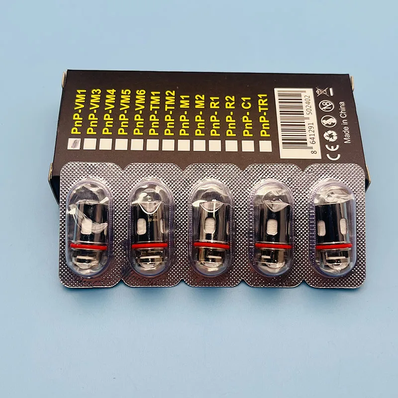 Vape 5 uds bobina PnP VM1 0.3ohm bobinas de repuesto TM1 0.6ohm /VM6 0.15ohm /R1 0.8ohm bobina PnP compatible con VINCI Drag X/S Mod Pod Kit