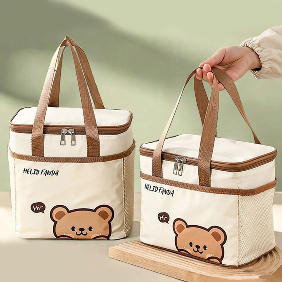 WORTHBUY Bolsa de almuerzo térmica bonita para estudiantes, bolsa de almuerzo con aislamiento portátil de gran capacidad, bolsa refrigeradora de Picnic reutilizable impermeable