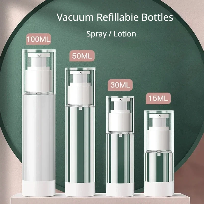 15ml 30ml 50ml transparente airless bomba de creme cosmético garrafa tamanho de viagem dispensador recipiente de maquiagem para creme gel loção