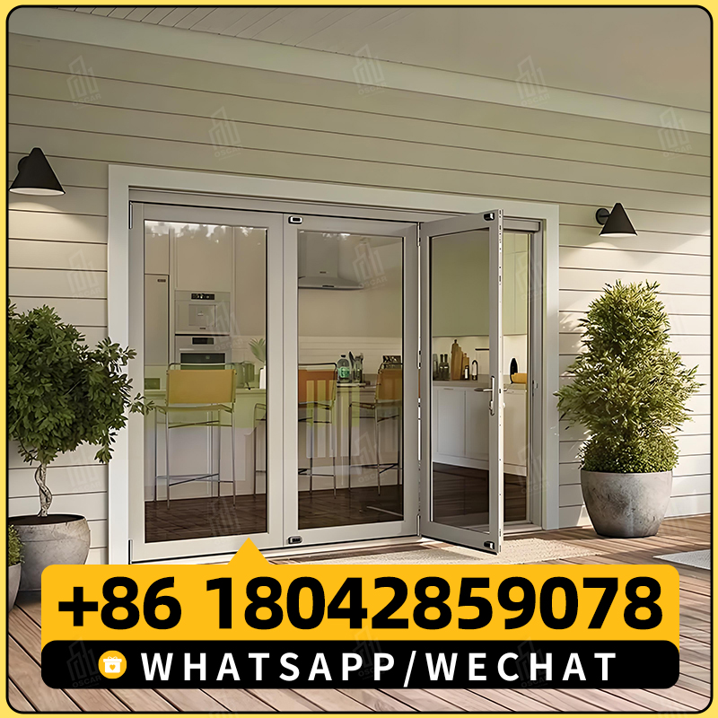 Porta dobrável doméstica de PVC estilo simples para varanda e banheiro