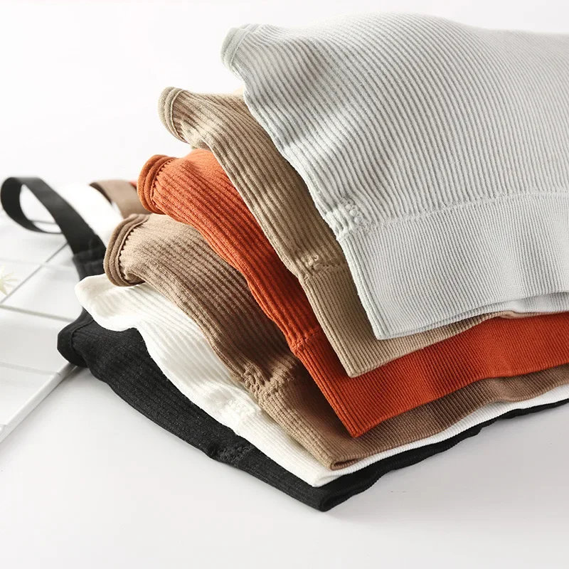 Ropa interior Sexy para mujer, lencería sin anillo de acero, sujetador, Top de tubo envuelto en el pecho, belleza en la espalda, Top de tubo de sección delgada de algodón activo