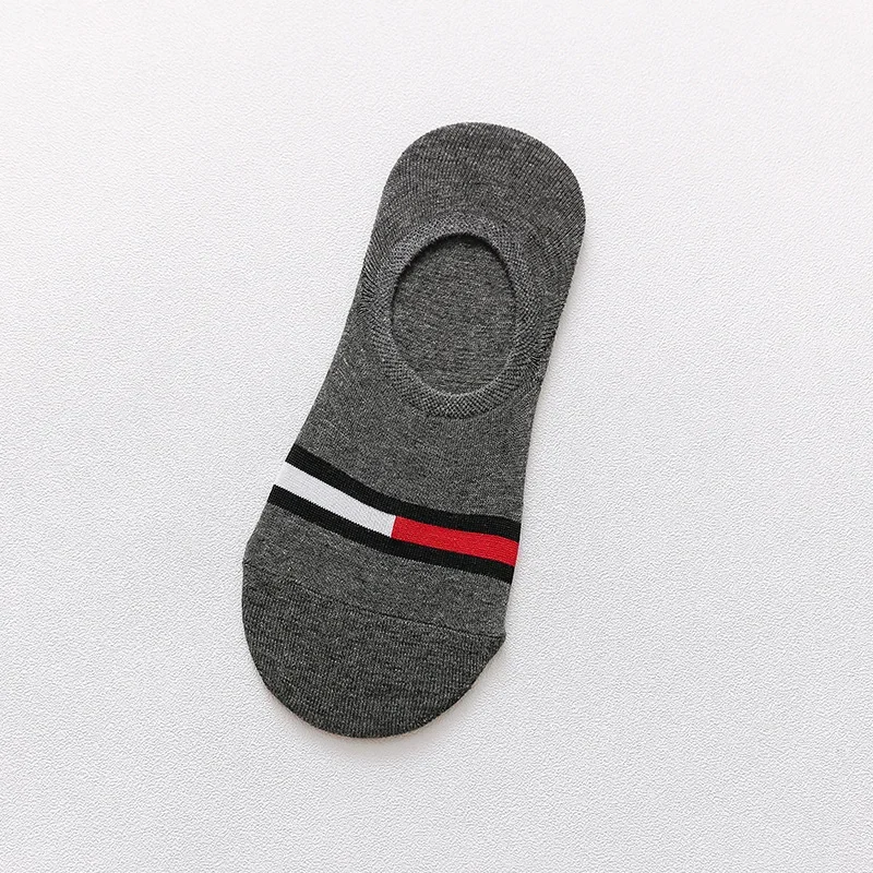 5 pares/5 colores Primavera Verano amor oso algodón hombres mujeres fino transpirable ocio barco calcetines silicona Invisible tobillo 2024 nuevo