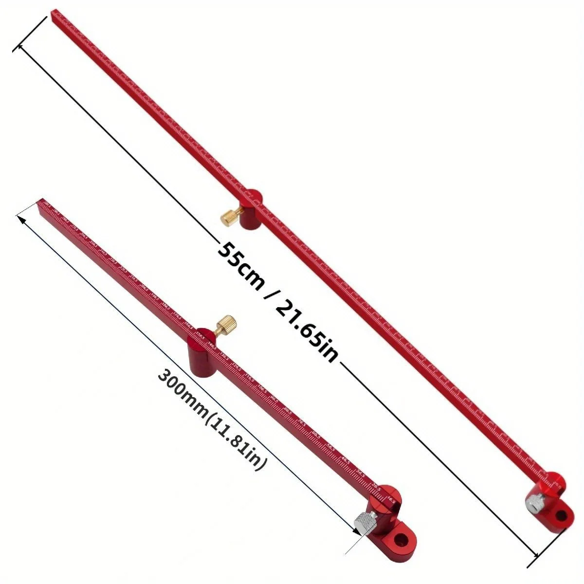 Trazador de brújula para carpintería de 320mm/550mm, indicador de marcado de línea circular de punto fijo de aluminio, regla de dibujo Circular ajustable