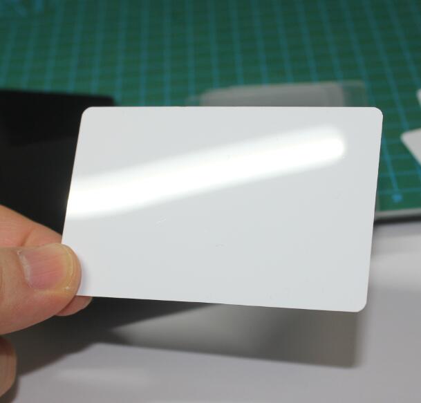 Leere Kunststoff-PVC-Acetat-Visitenkarten mit glänzender Oberfläche, Dicke 0,5 mm, 19 mil, Weiß, Schwarz, Klar, Transparent