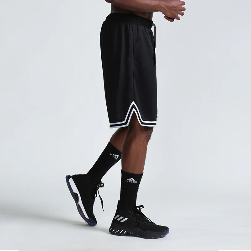 SONECHOKI Knielengte Basketbalshorts Heren Gestreept Los Hardlopen Sport Gym Mesh Ademend Fitness Training Workout Bodem Mannelijk