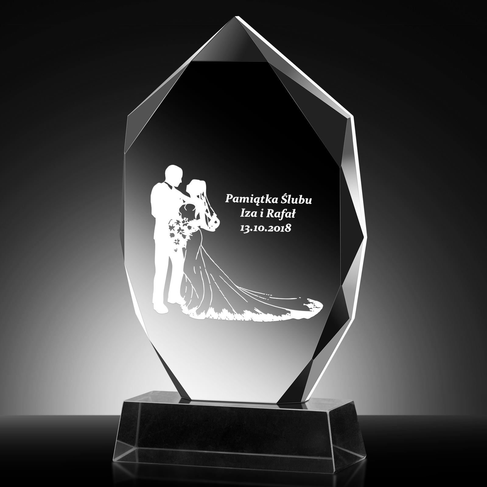 3D 内部彫刻無料カスタマイズされた結婚式ビジネス写真卒業シーズンクリスタルガラスギフトトロフィー記念碑