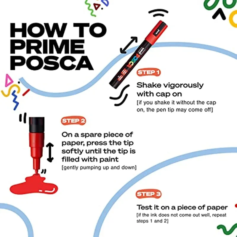 Uni Posca ชุด 7/8/16 สีปากกาสีอะคริลิค PC1M PC3M PC5M REVERSIBLE Fine Point ปากกาเคล็ดลับสําหรับอุปกรณ์ศิลปะผ้า MARKER