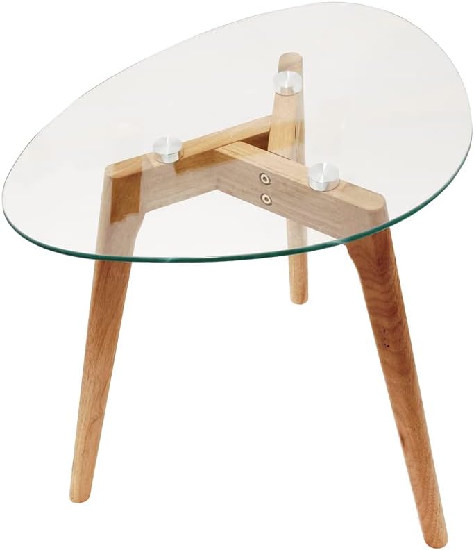 Descuento por tiempo limitado--THE HOME DECO FACTORY CMHD3212 Set 2 mesas Nido Cristal, Madera, 60 x 45 x 43 cm