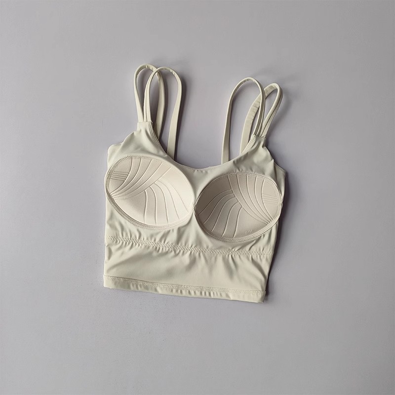 Sujetadores deportivos para mujer, Top deportivo, lencería Sexy, almohadilla fija push-up, sujetador de Yoga, ropa interior anudada en la espalda, chaleco para correr, camisetas de gimnasio