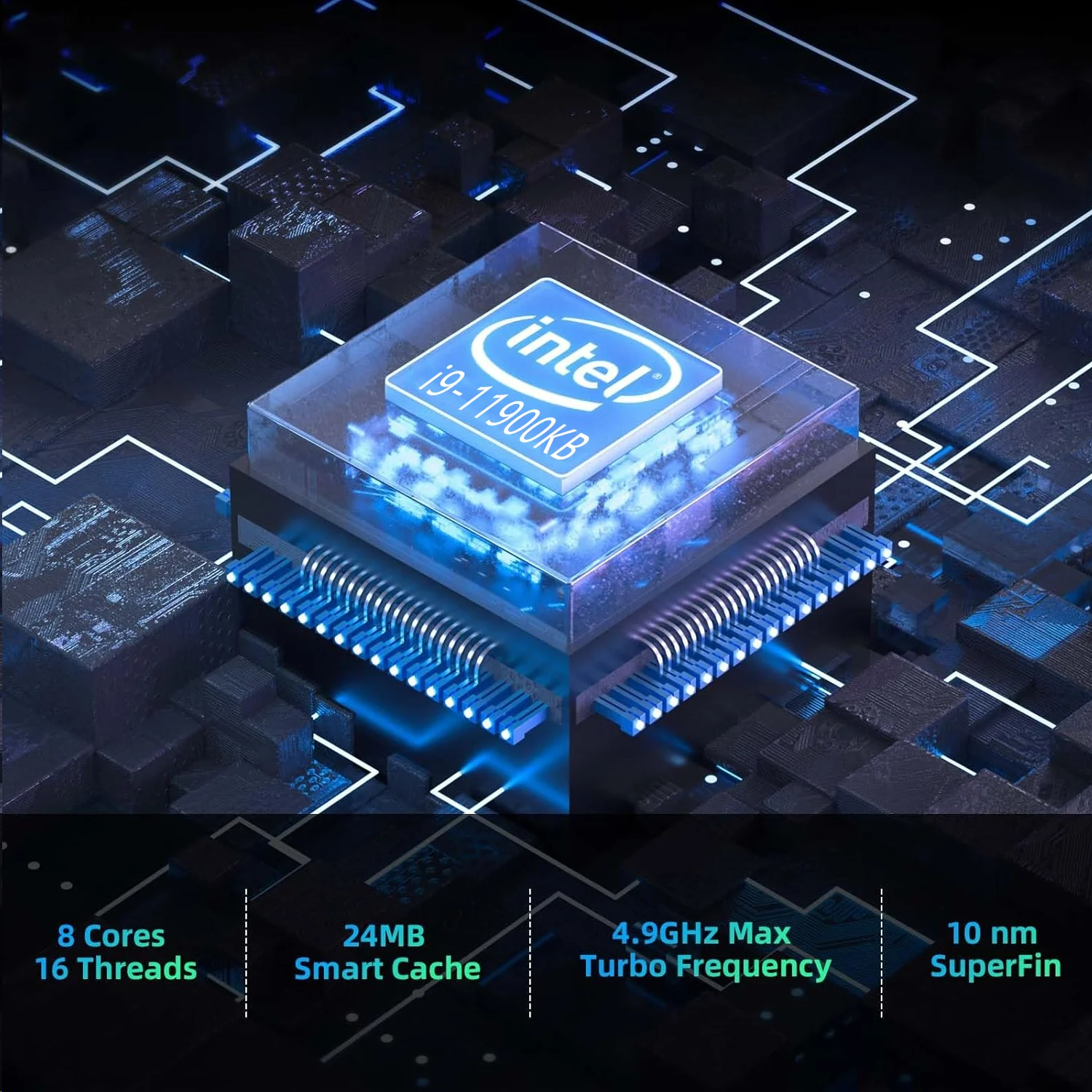 Intel NUC11BTMi9 Core i9-11900KB Processador 4.9GHz UHD Graphics Mini PC Janela 11 Thunderbolt 4 3x4K 6E Jogo Computador ITX Host