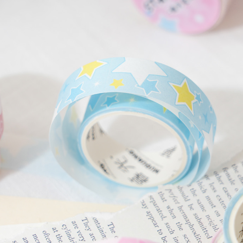 Mr. Paper 4 Stile, 1 Rolle/Packung, Star Wishes-Serie, niedlicher Rand, Goo-Kartenband, Handbuch, DIY-Material, Dekoration