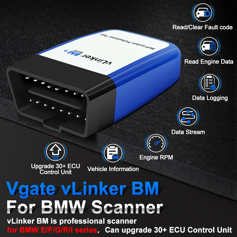 Vgate vlinker bm bm für bmw v5.0 obd2 auto diagnose tool bluetooth 2,2 auto scanner für bimmercode android ios pk elm327 v2.0
