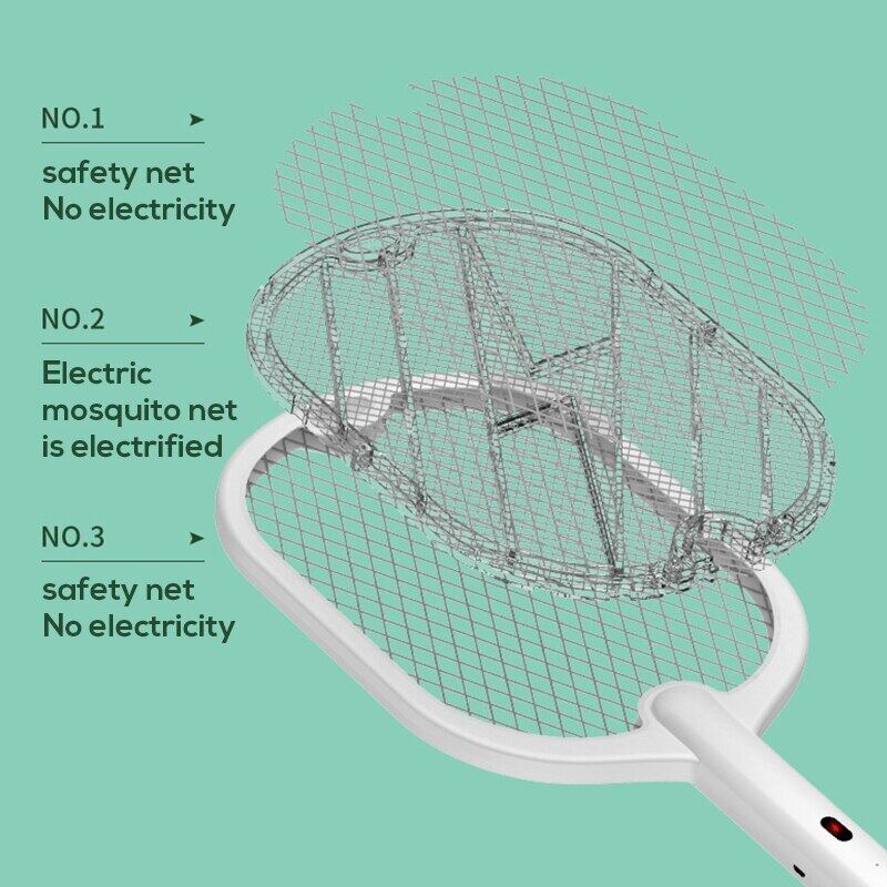 3 In 1 Electric Mosquito Swatter Mosquito Killer Lamp Killer Insect Killer 3000V Type-C Rechargeable Mosquito Killer Fly Killer