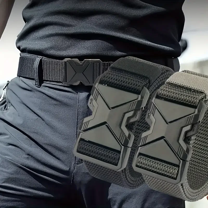 2PC เข็มขัดผู้ชายกองทัพการล่าสัตว์กลางแจ้งยุทธวิธีกลางแจ้ง Mountaineering Multifunctional ยุทธวิธีผ้าใบไนลอนทอกางเกงเข็มขัด