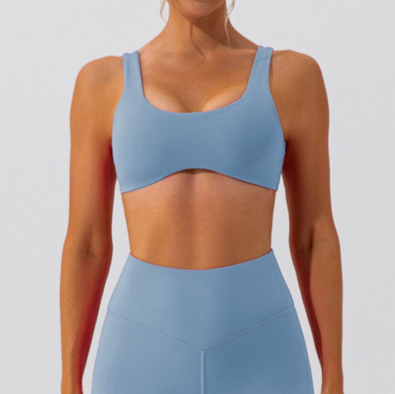Sujetador de yoga con ajuste ajustado, absorción de humedad, absorbe el sudor, alta elasticidad, transpirabilidad y una sensación desnuda