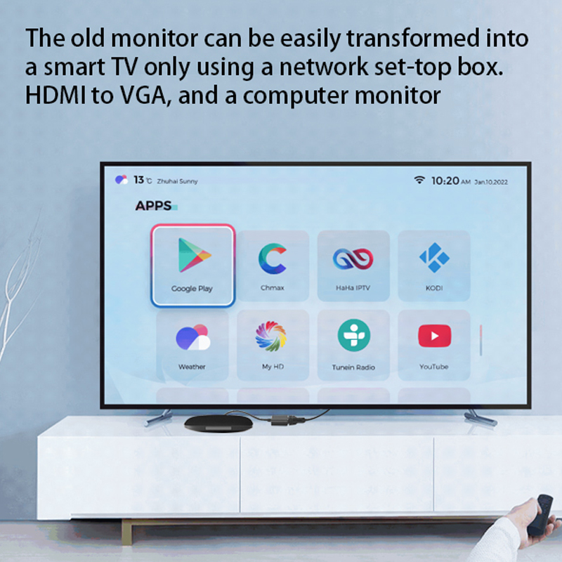 Szybki adapter HDTV na VGA Konwerter HDTV A męski na VGA żeński Konwerter kabla wideo HD Scaler do laptopa PC