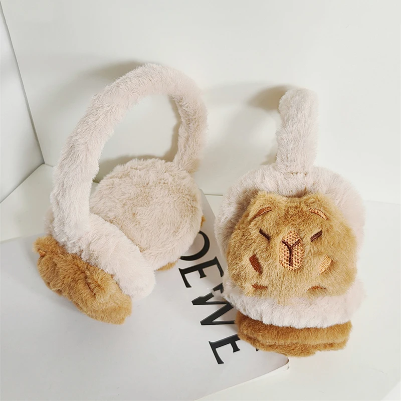 Cache-oreilles en peluche Capybara pour hommes et femmes, cache-oreilles chauds, oreillettes d'extérieur, protection contre le froid, cache-oreilles de cyclisme, mignon, plus chaud, hiver