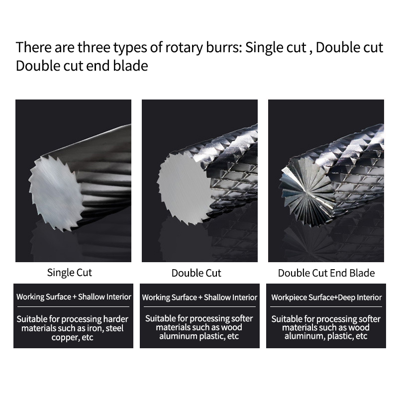 タングステン鋼グラインダー超硬ロータリーヤスリ円筒ボールエンドミルカッター金属研削彫刻シングルおよびダブル溝