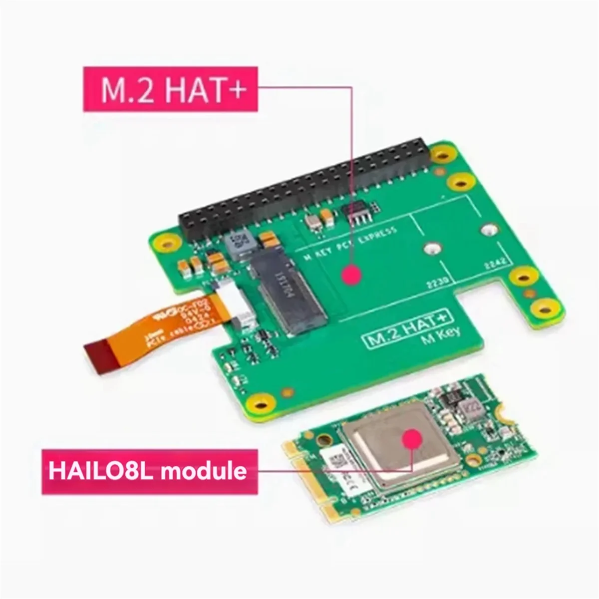 ชุด M.2สำหรับ Raspberry Pi 5 Ai, หมวก + Hailo Al 13T ชุด Gen3เทียมสำหรับ Linux Windows