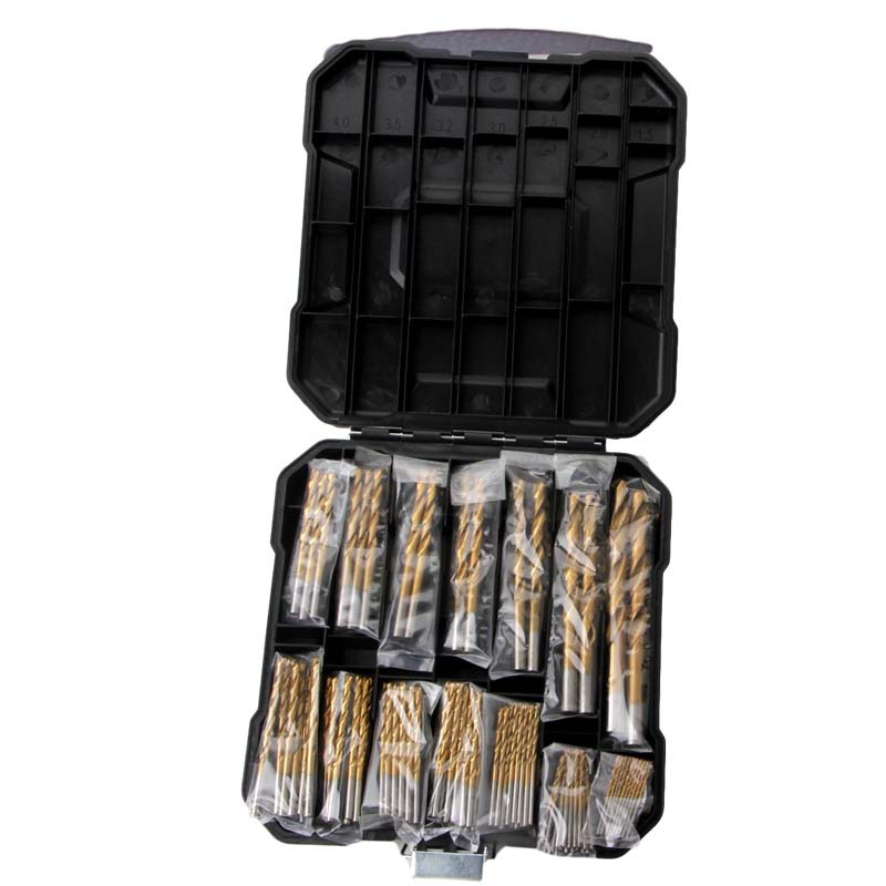 50/99 Stuks Titanium Coated Hoge Snelheid Staal Boor Set Hex As Rechte Spiraal Twist Bits Voor Metaal hout Plastic Boren