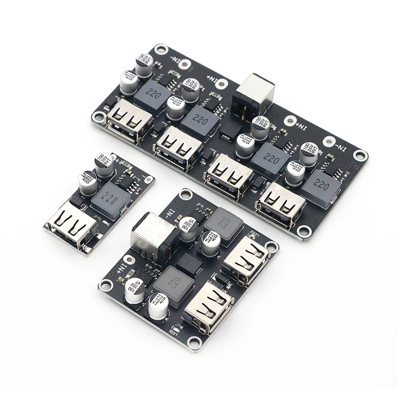 Convertidor de DC-DC USB QC3.0 QC2.0, módulo reductor de carga de 6-32V, 9V, 12V, 24V a placa de circuito de carga rápida de 5V
