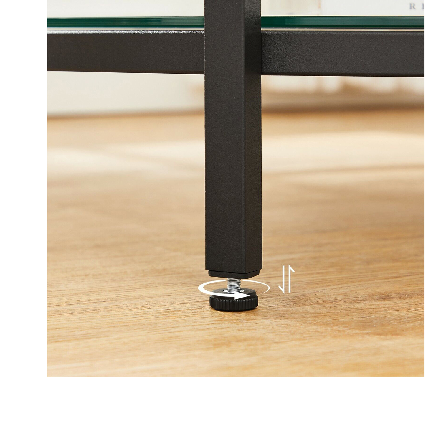 VASAGLE Coffee Table, Living Room Table, Sofa Cocktail Table Faux Marble Round, Tempered Glass Storage Shelf